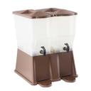 Tablecraft Slimline Twin Brown Beverage Dispenser, 3 Gallon