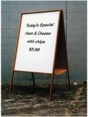 American Metalcraft Pine Black Value Sandwich Board, 27 1/4 x 4 x 49 1/4 inch.