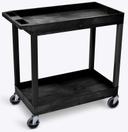 Luxor Black Two 32 x 18 inch Tub Shelves Cart
