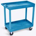 Luxor Blue Heavy Duty Two 32 x 18 inch Tub Shelves Cart