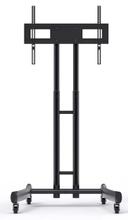 Luxor Black Adjustable Height Rolling TV Stand, 31.4 x 28.1 x 48.4 to 68 inch Height