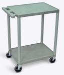 Luxor Green Two Shelves Structural Foam Plastic Utility Cart, 24 x 18 x 33.25 inch Height