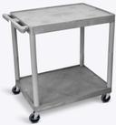 Luxor Gray Two Shelves Structural Foam Plastic Utility Cart, 32 x 24 x 34 inch Height