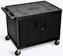 Luxor Black Two Shelves Cabinet AV Cart, 32 x 24 x 27 inch Height