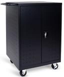 Luxor Black 24-Laptop / Chromebook Charging Cart, 31.125 x 21.125 x 40.125 inch Height