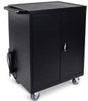 Luxor Black 32-Laptop / Chromebook Charging Cart with Timer, 28.5 x 17 x 38.25 inch Height