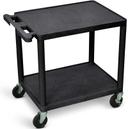 Luxor Black AV Cart with Two Shelves, 24 x 18 x 26 inch