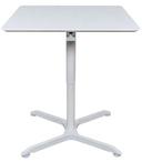 Luxor Glass Pneumatic Height Adjustable Square Cafe Table, 31.5 x 25.2 - 40 inch Height