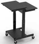 Luxor Black Adjustable-Height Presentation Workstation, 24 x 31 x 39 to 45 inch Height