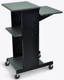 Luxor Black Mobile Presenters Station, 18 x 30 x 40.25 inch Height