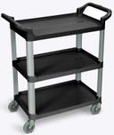 Luxor Black Three Shelves Serving Cart, 33.5 x 16.75 x 36.75 inch Height