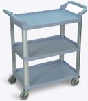 Luxor Gray Three Shelves Serving Cart, 33.5 x 16.75 x 36.75 inch Height