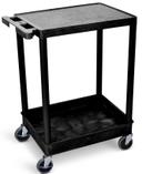 Luxor Black Flat-Top and Tub-Bottom Shelf Cart, 24 x 18 x 35.75 inch Height