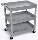 Luxor Gray Large Tub Cart with Three Shelves, 32 x 24 x 38.25 inch Height