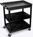Luxor Large Tub Top and Flat Middle/Bottom Shelf Cart, 32 x 24 x 37.5 inch Height