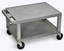 Luxor Gray Two Shelf AV Cart with Electric Assembly and Nickel Leg, 24 x 18 x 16 inch Height