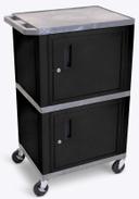Luxor Gray Double Cabinet Tuffy AV Cart, 24 x 18 x 42 inch Height