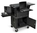 Luxor Black Ultimate Presentation Station with Cabinets, 18 x 24 x 41 inch Height