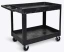 Luxor Black Two-Shelf Heavy-Duty Utility Cart