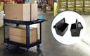 Luxor Black Two Shelves Heavy Duty Utility Tub Cart with Outrigger Utility Cart Bins, 24.5 x 45.5 x 33 inch Height