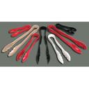 Black Winco Polycarbonate Flat Grip Tong, 6 inch.