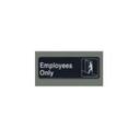 Winco Black Employee Only Information Sign with Symbol, 3 x 9 inch.