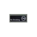 Winco Black No Smoking Information Sign with Symbol, 3 x 9 inch.