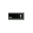 Winco Black Men Information Sign with Symbol, 3 x 9 inch.