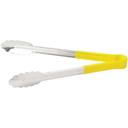 Winco Stainless Steel Heat Resistant Utility Tong with Yellow Polypropylene Handle, 12 inch -- 6 per case.