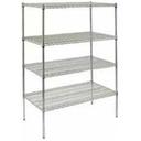 Winco Chrome Plated 4 Tier Wire Shelving Set, 18 x 36 x 72 inch -- 1 set.