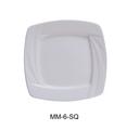 Yanco Miami Porcelain Bone White Square Embossed Plate, 6 x 6 inch -- 36 per case.