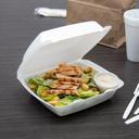 White XPS Medium 1-Compartment Insulated Foam Hinged Container with Removable Lid