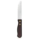13/0 Stainless Steel 10 inch Beef Baron Round Tip Steak Knife with Black Polypropylene Handle