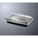 Black Base Rectangle Takeout Container with Clear Lid 16 Ounce