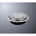 Round Black Base Takeout Container with Clear Lid