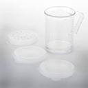 American Metalcraft Lexan Plastic Dredge Shaker with 3 Tops, 4 x 3 x 3 3/4 inch