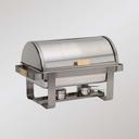 American Metalcrafts Applause Rectangle Chafer with Roll Top - 8 Quart, 18/8 Stainless Steel.