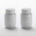 American Metalcraft Ceramic White Mason Jar Salt and Pepper Shaker Set, 2 Ounce -- 1 set