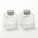 American Metalcraft Ribbed Square Glass Salt and Pepper Set, 2 Ounce -- 1 set