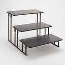 American Metalcraft Black Rectangular Fixed Three Tier Stand, 20 x 13 3/4 x 12 inch