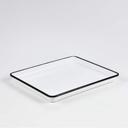 American Metalcraft Black Rimmed Rectangular White Melamine Bowl, 36 Ounce