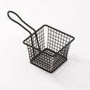 American Metalcraft Black Square Mini Fry Basket with 4 inch Handle, 4 inch Square . X 3 inch Height