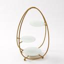 American Metalcraft Gold Oval Three Tier Stand, 12 x 7 x 20 1/2 inch