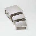 American Metalcraft Square Hammered Stainless Steel Frame 3 Piece Riser Set with Solid Top -- 1 set