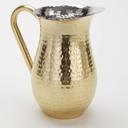 American Metalcraft Hammered Finish Single Wall Gold Long Neck Bell Pitcher, 84 Ounce