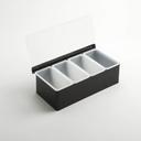 American Metalcraft Stainless Steel Black Finish 4 Compartment Condiment Holder, 12 inch Length x 5-3/4 inch Width x 3-1/2 inch Height