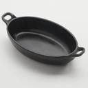 American Metalcraft Black Oval Melamine Cast Iron Casserole, 5 1/4 Ounce