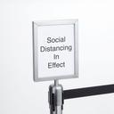 American Metalcraft Satin Finish Vertical Retractable Barrier System Sign, 8 1/2 x 11 inch