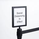 American Metalcraft Black Finish Vertical Retractable Barrier System Sign, 8 1/2 x 11 inch