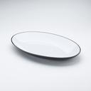 American Metalcraft Black/White Melamine Oval Dual Tone Platter, 18 x 12 x 1 3/4 inch